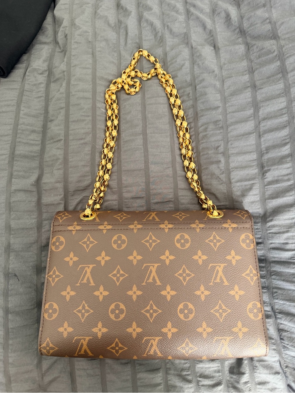 Louis Vuitton Monogram Canvas Shoulder Bag in Brown & Black with Gold Hardware - Picture 11 of 14